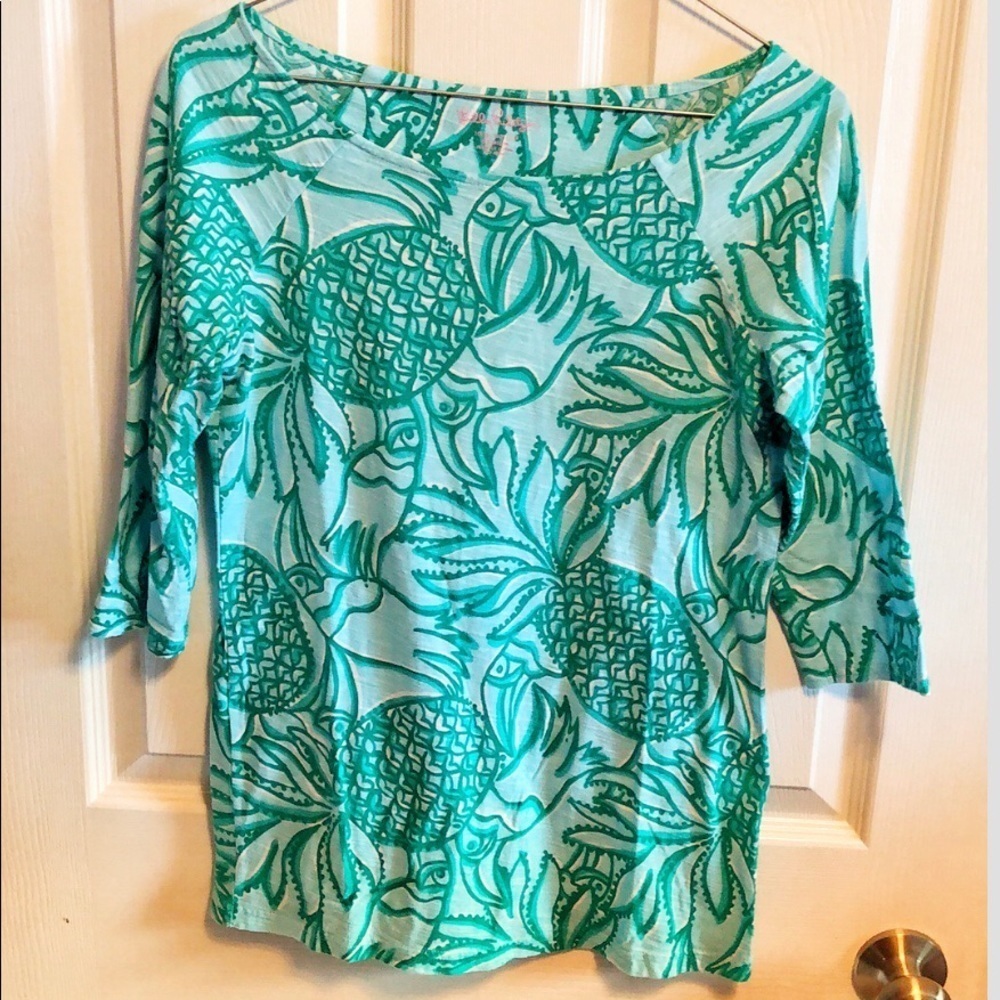 Ballerina neck, vibrant, beautiful Lilly Pulitzer M cotton top